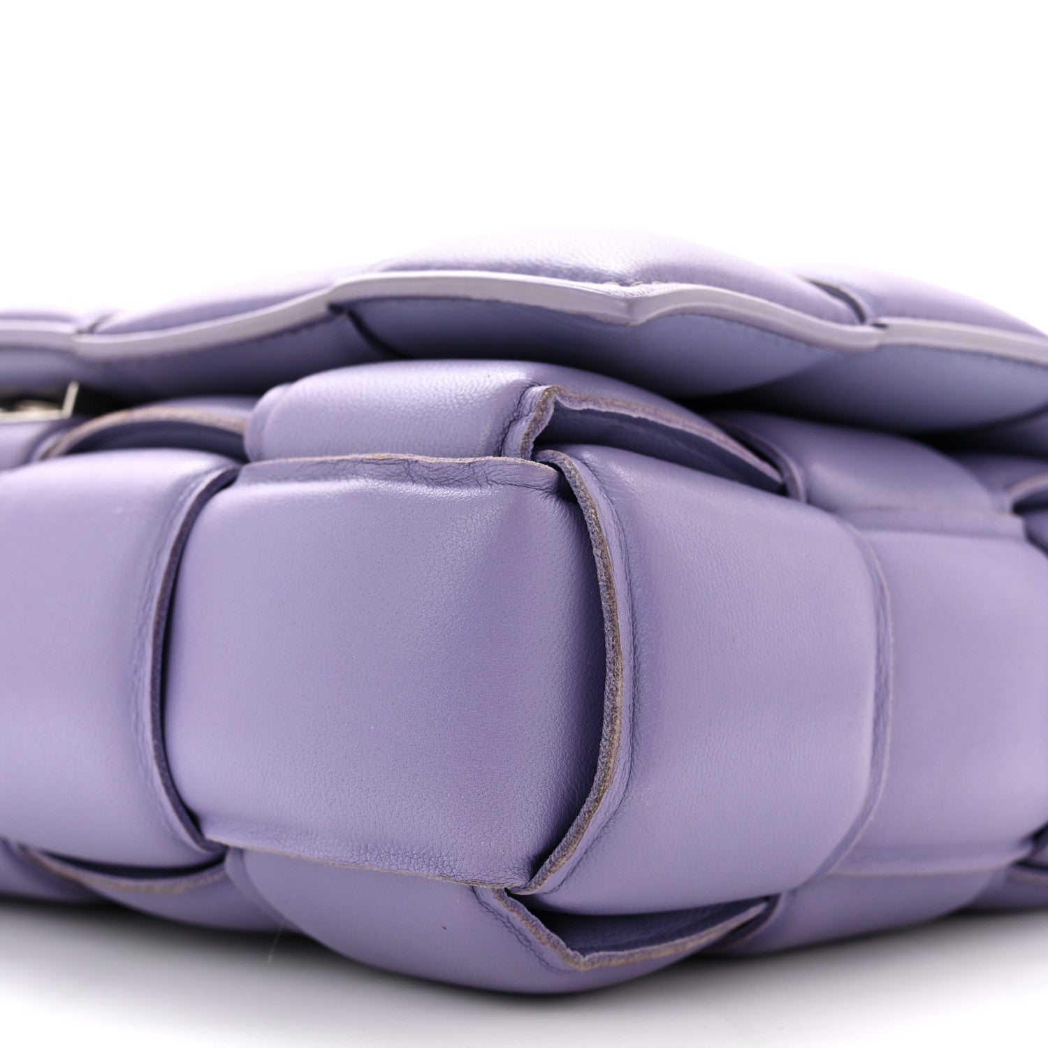 Bottega Veneta Lambskin Maxi Intreccio Padded Chain Cassette Crossbody Bag Lavender 9 of 10