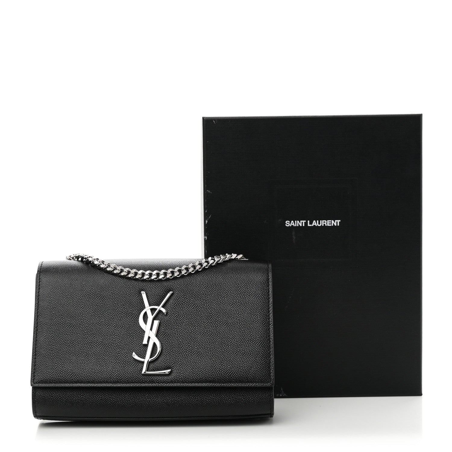 Saint Laurent Grain De Poudre Small Monogram Kate Satchel Black 10 of 10