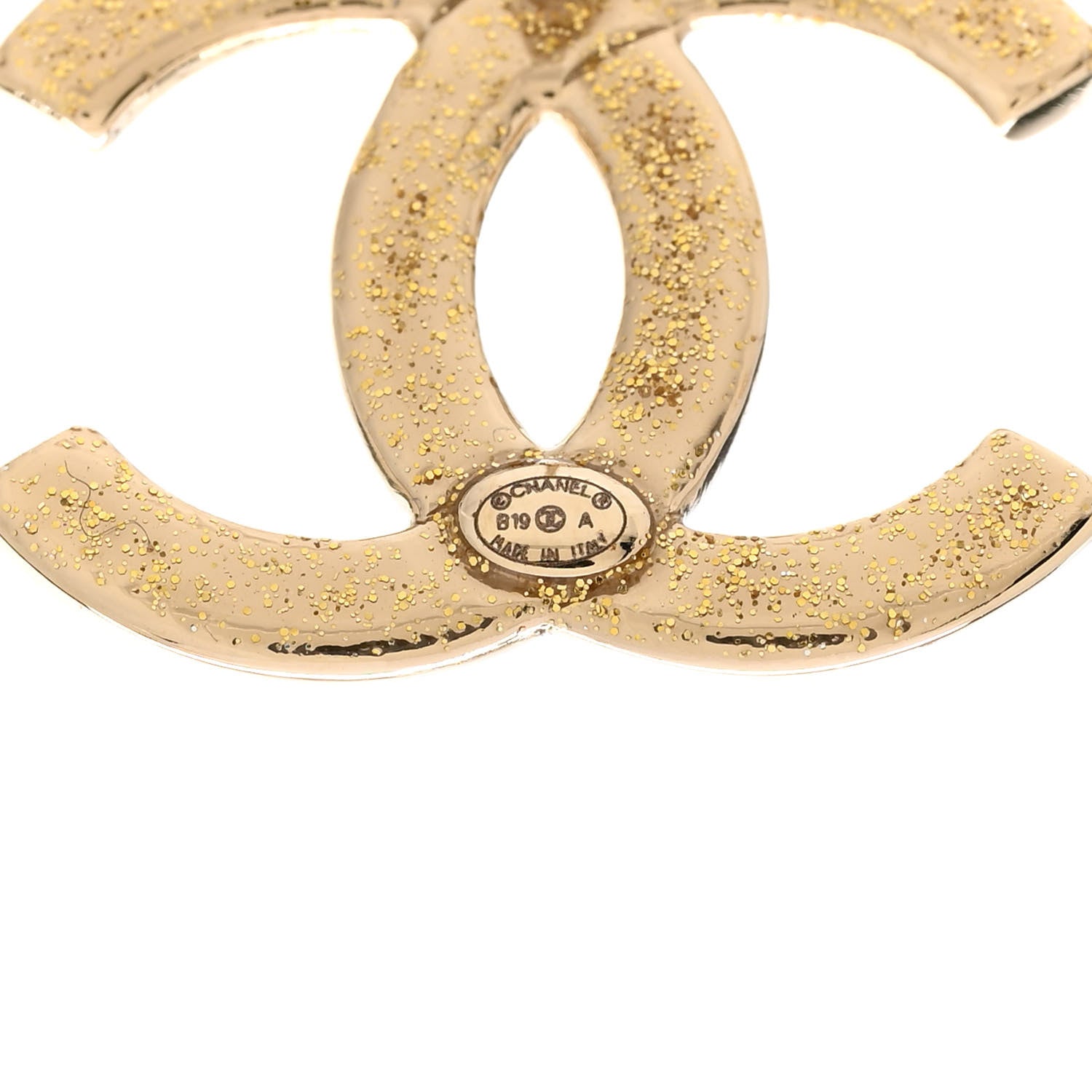 Chanel Crystal Glitter Quilted CC Earrings Light Gold 4 of 4