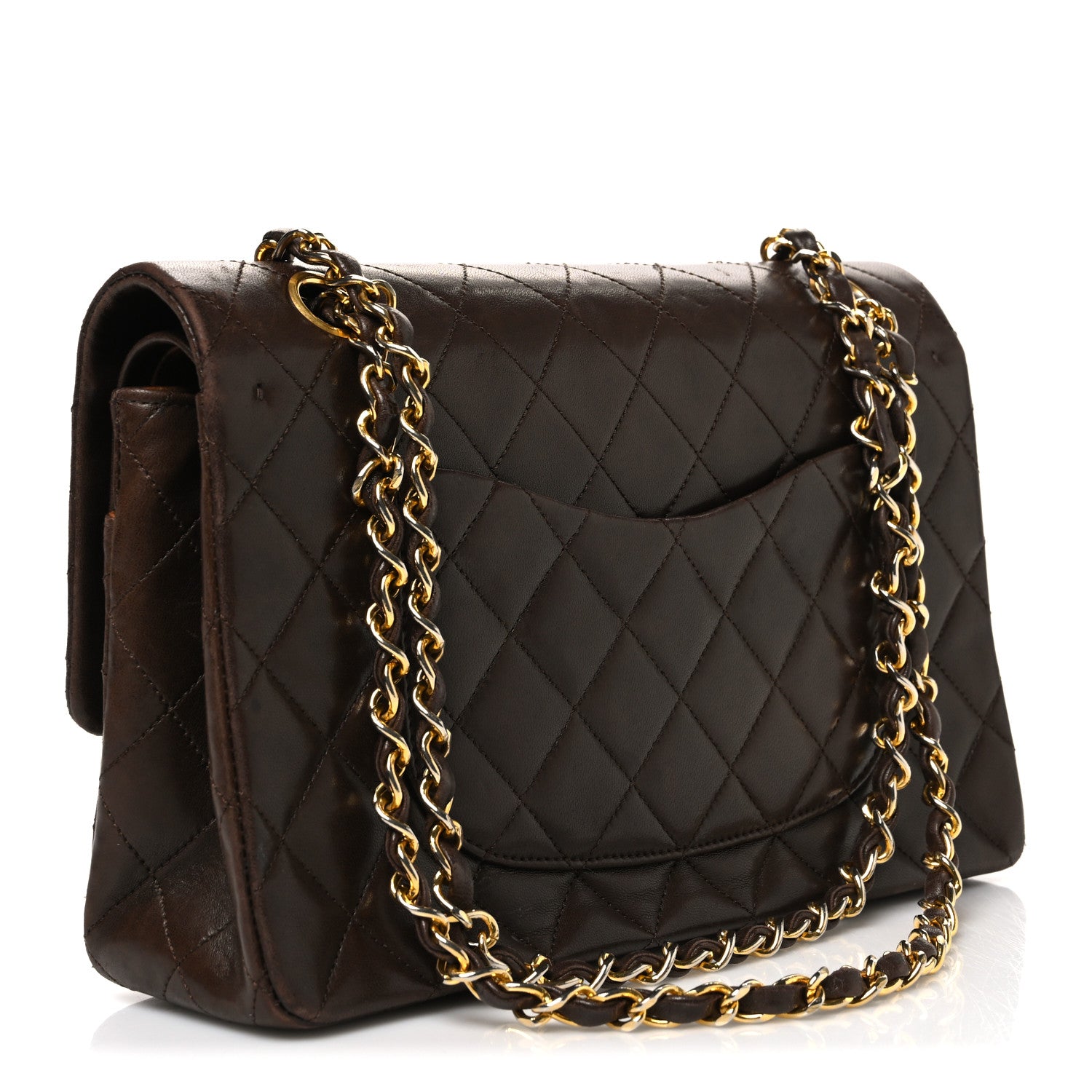 Chanel Lambskin Quilted Medium Double Flap Dark Brown 1911837