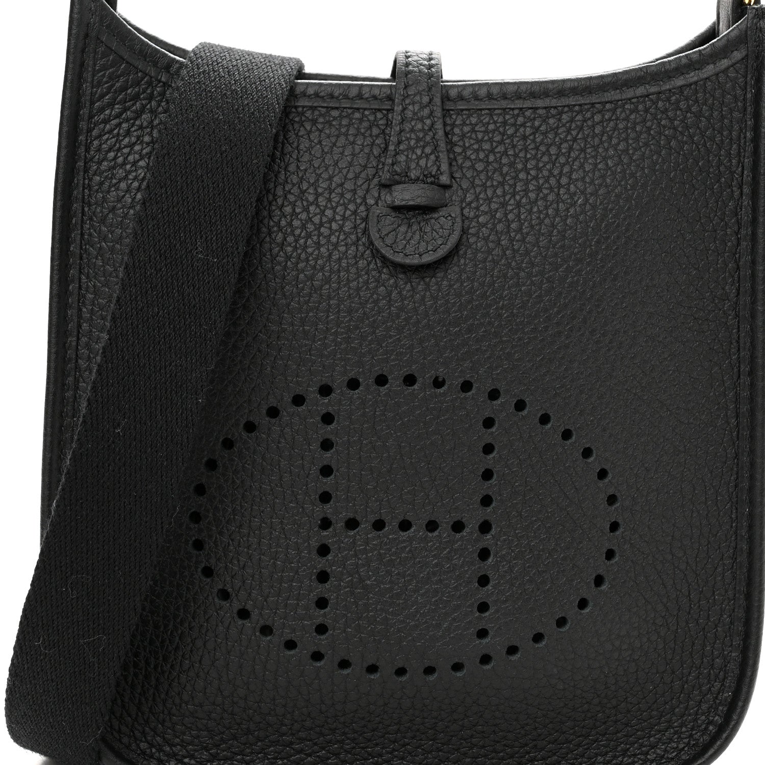 Hermes Taurillon Clemence Evelyne TPM Black 8 of 11