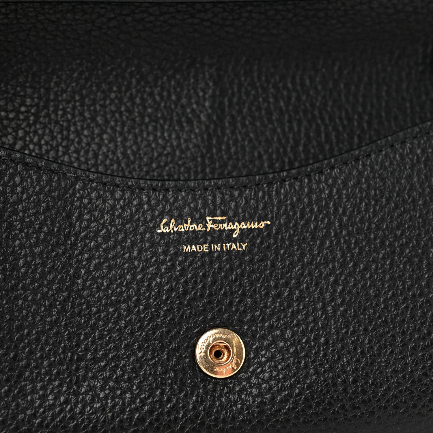 Salvatore Ferragamo Calfskin City Wallet On Chain Black 7 of 9