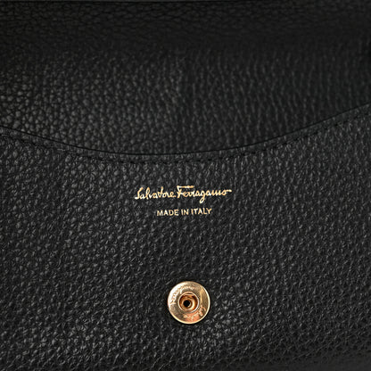 Salvatore Ferragamo Calfskin City Wallet On Chain Black 7 of 9
