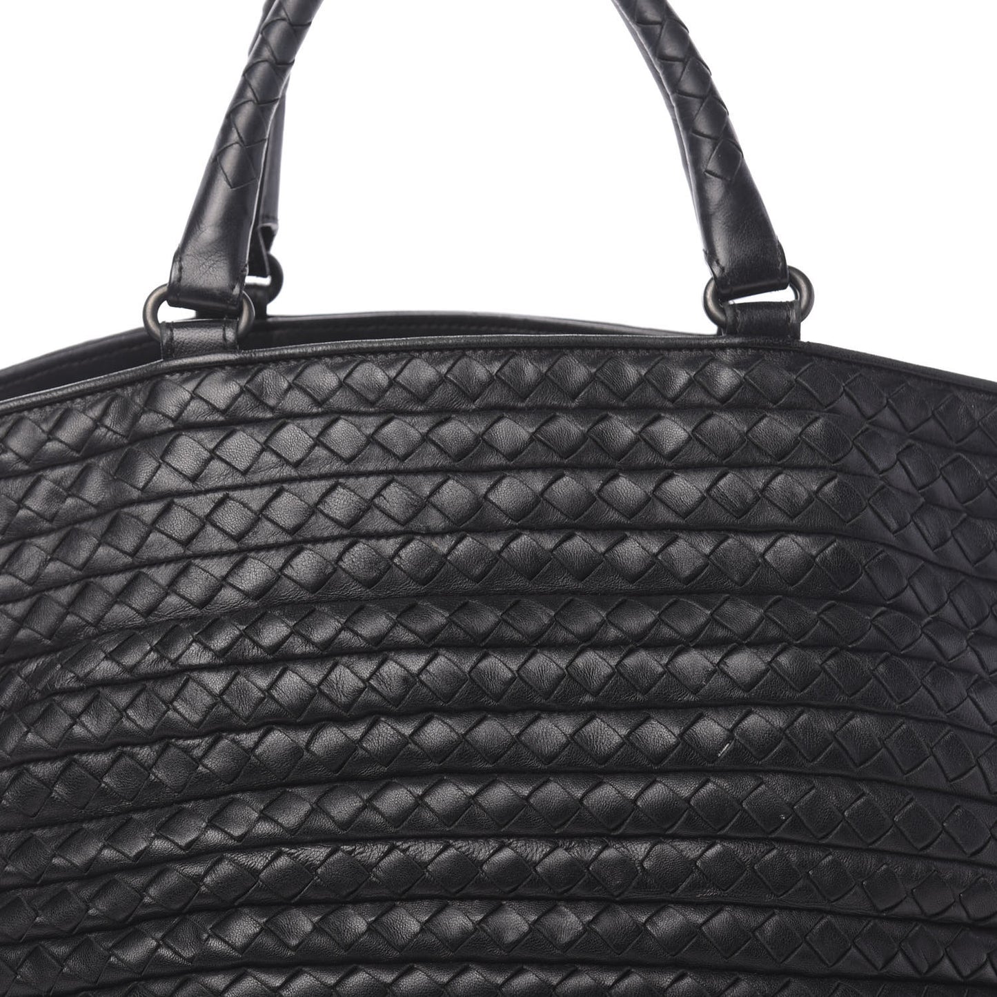 Intrecciato Nappa Spiral Shopper Tote Black