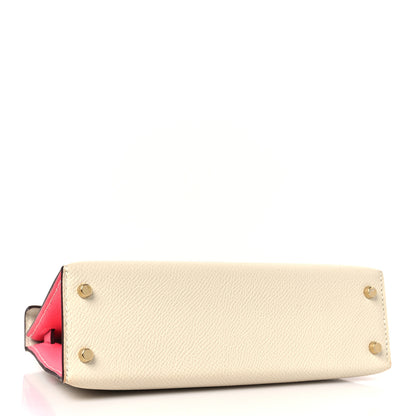 Hermes Epsom Horseshoe Mini Kelly Sellier 20 Craie Rose Azalee 4 of 10