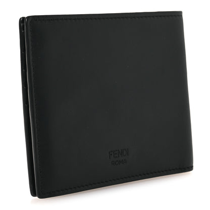 Fendi Calfskin Metal Monster Eyes Bi-fold Wallet Black 3 of 9
