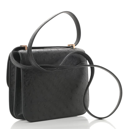 Hermes Ostrich Constance 18 Black 3 of 11