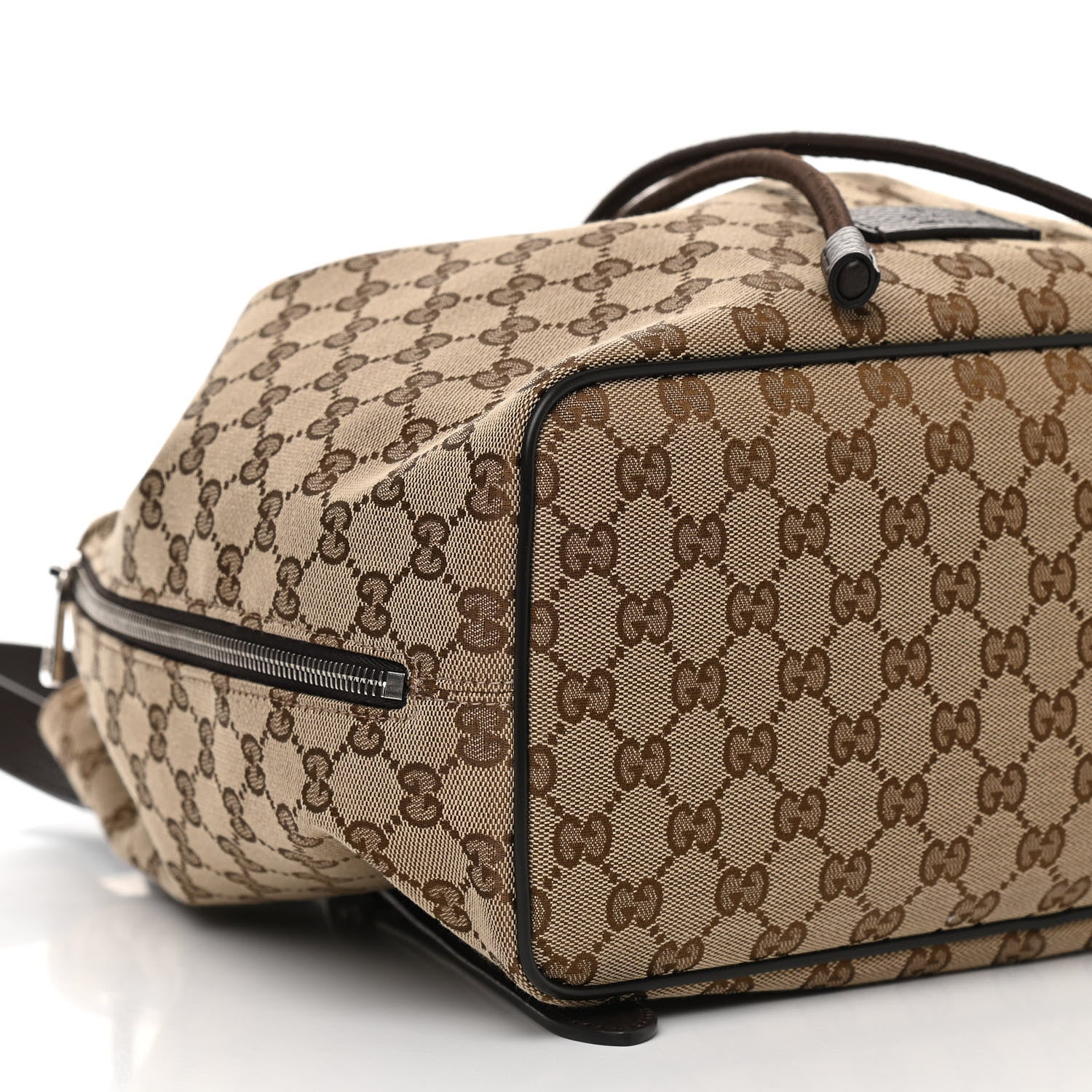 Gucci Monogram Dollar Calfskin O Drawstring Backpack Beige Ebony Testa di Moro Dark Chocolate 11 of 12