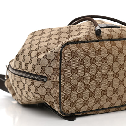 Gucci Monogram Dollar Calfskin O Drawstring Backpack Beige Ebony Testa di Moro Dark Chocolate 11 of 12