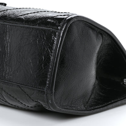 Saint Laurent Crinkled Calfskin Matelasse Monogram Medium Niki Shopper Tote Black 8 of 8