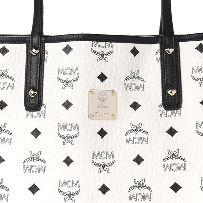 MCM Visetos Medium Project Reversible Shopper Tote White 10 of 18