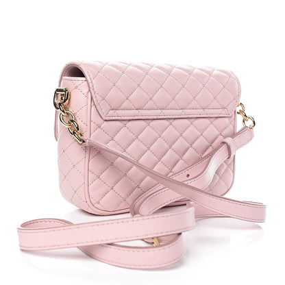 Dolce & Gabbana Lambskin Quilted Crystal Embellished Mini Millennial Shoulder Bag Rosa Carne 3 of 8