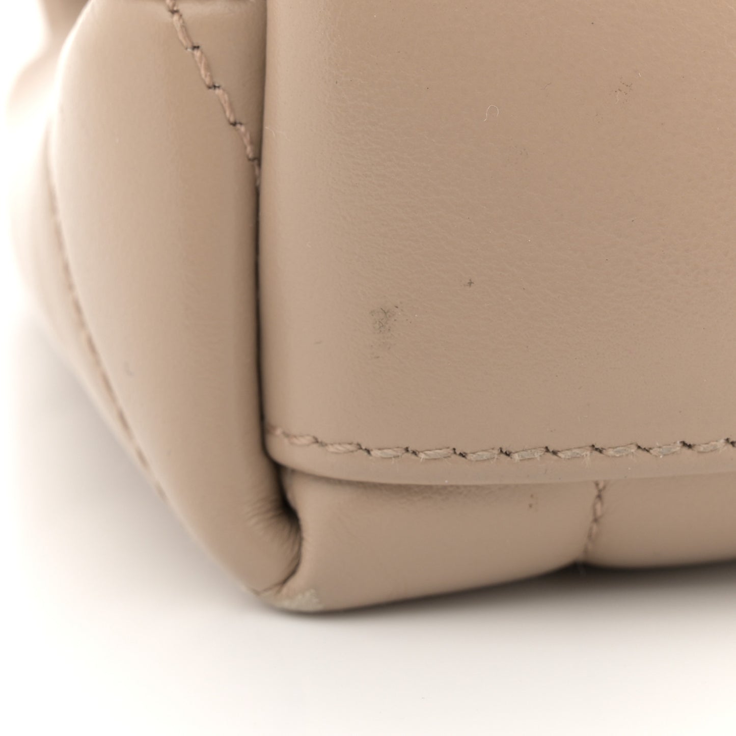 Calfskin Y Quilted Monogram Small Loulou Chain Satchel Dark Beige