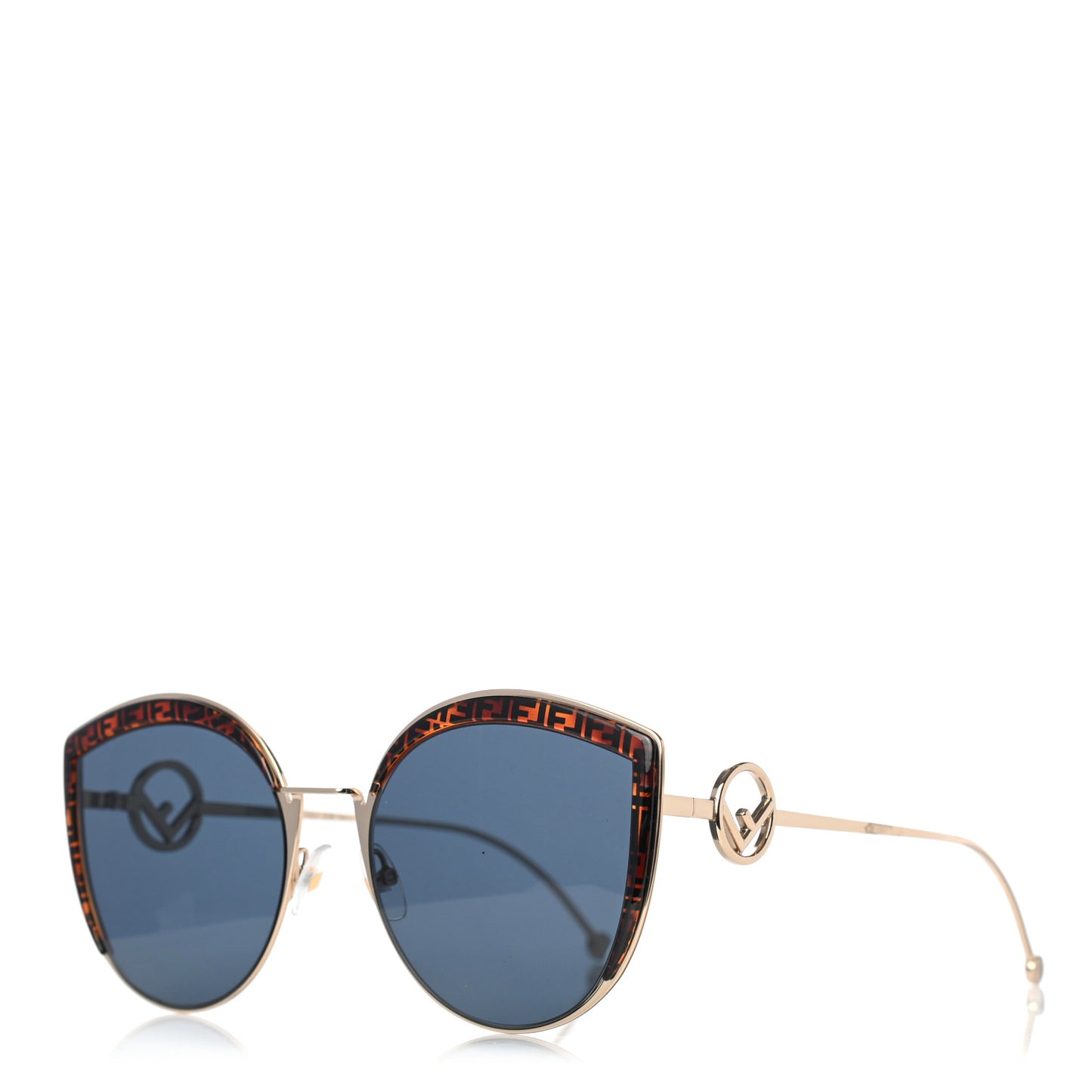 Metal Acetate F is Fendi FF Cat Eye Sunglasses FF 0290/S Blue Havana