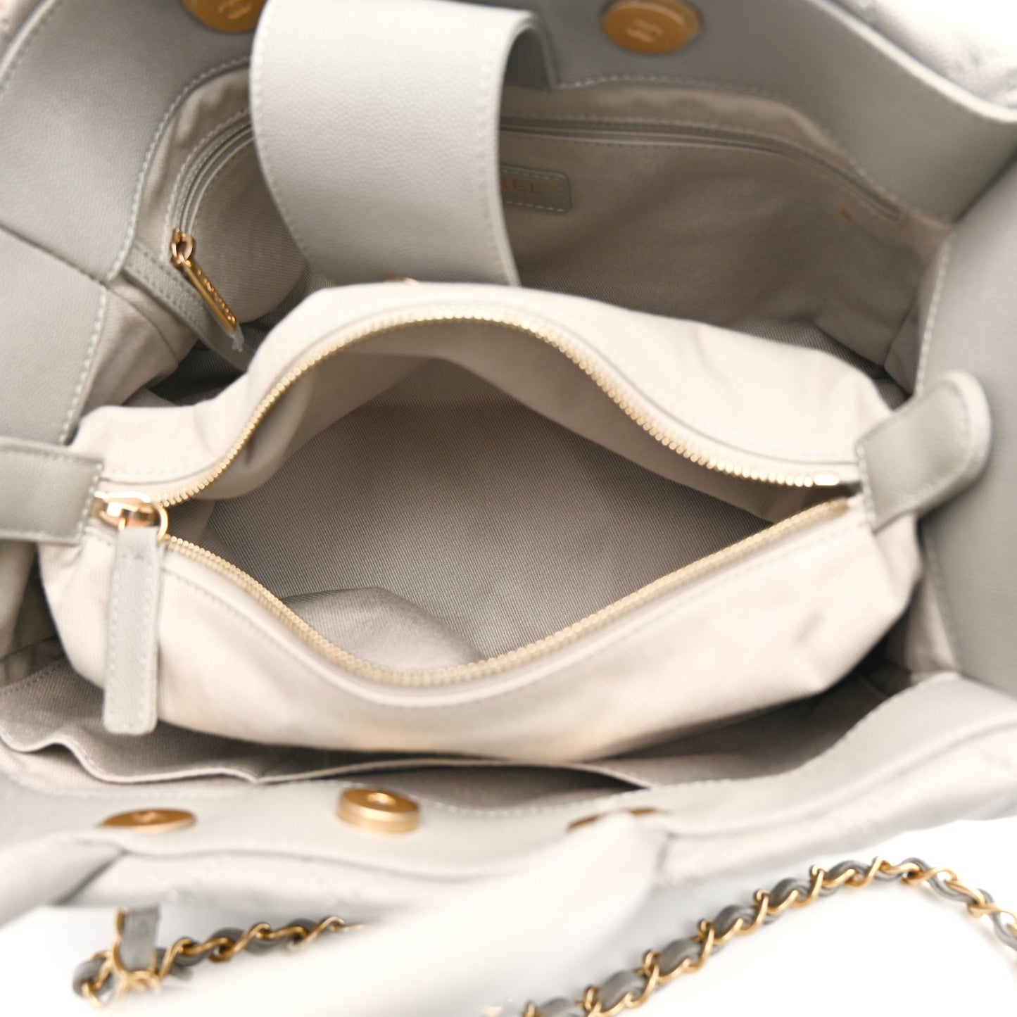 Caviar Quilted Coco Handle Shopping Tote Grey