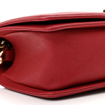 Chanel Caviar Chevron Quilted Medium Boy Flap Red 9 of 10