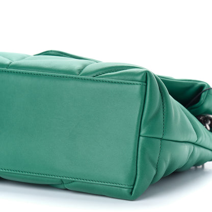Saint Laurent Lambskin Quilted Small Loulou Puffer Monogram Chain Satchel Green Field 8 of 8