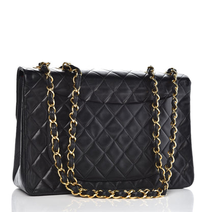 Chanel Lambskin Quilted XL Jumbo Single Flap Black 3 of 8