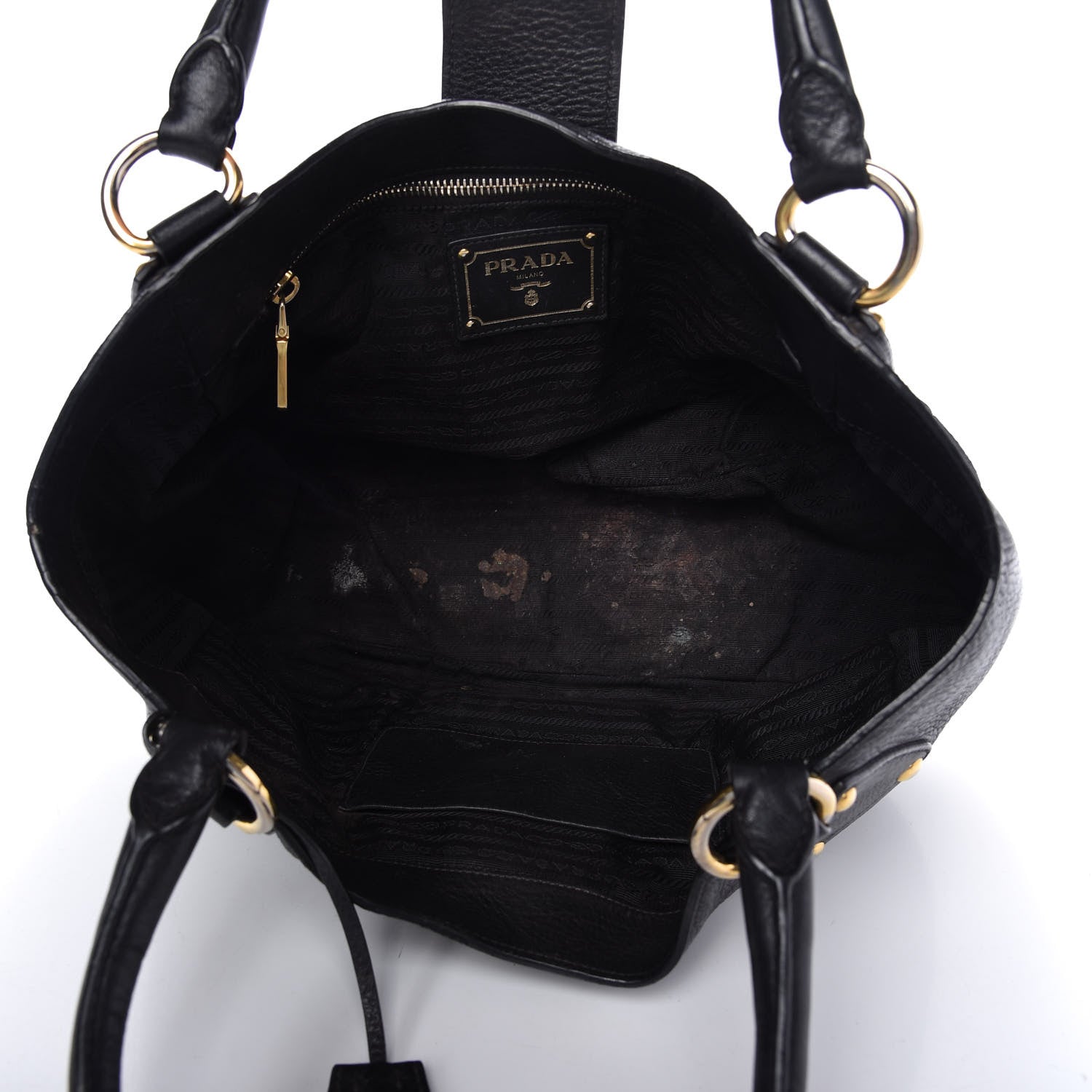 Prada Vitello Daino Shoulder Bag Black 5 of 13