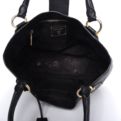 Prada Vitello Daino Shoulder Bag Black 5 of 13