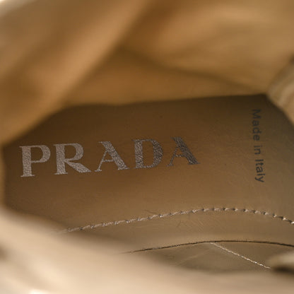 Prada Spazzolato Rois Re-Nylon Metal Triangle Logo Monolith Pouch Pocket 55mm Boots 38 Deserto 8 of 14