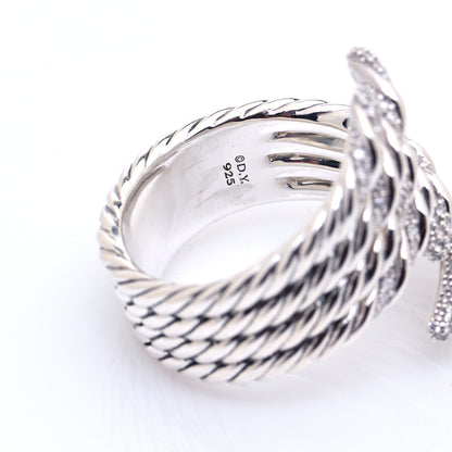 David Yurman Sterling Silver Diamond Willow Open Four Row Ring 56 7.5 4 of 4