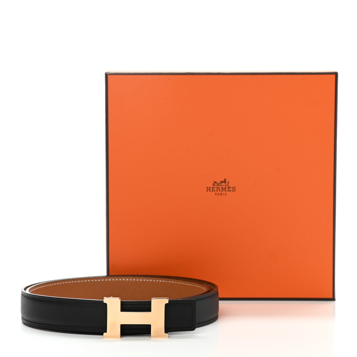 Swift Epsom 32mm Constance H Belt 90 Black Gold