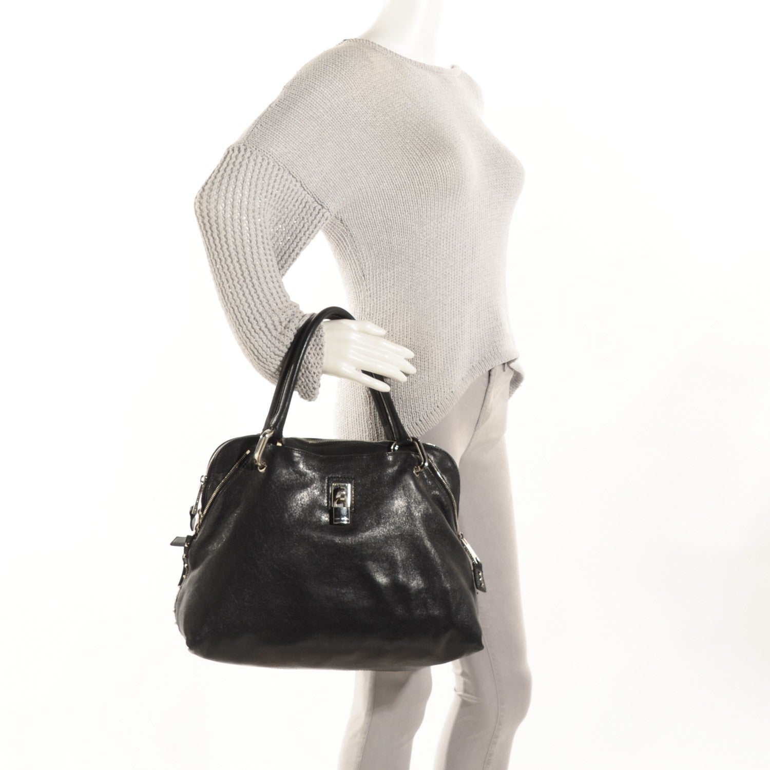 Marc Jacobs Leather Paradise Rio Satchel Black 2 of 8