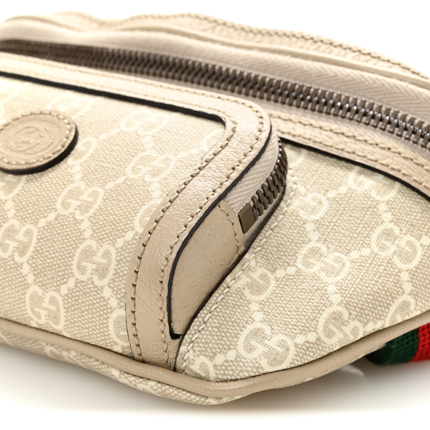 Gucci GG Supreme Monogram Textured Calfskin Web Retro Interlocking G Belt Bag Beige Mystic White Oatmeal 10 of 10