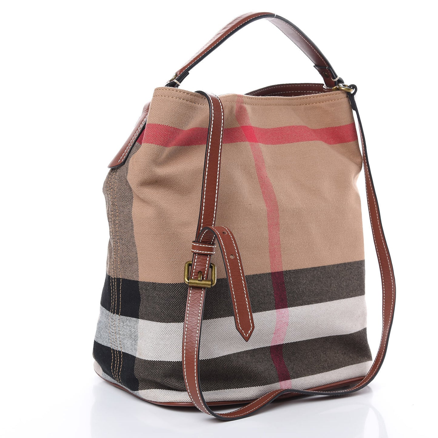 Canvas Mega Check Medium Susanna Hobo Brown