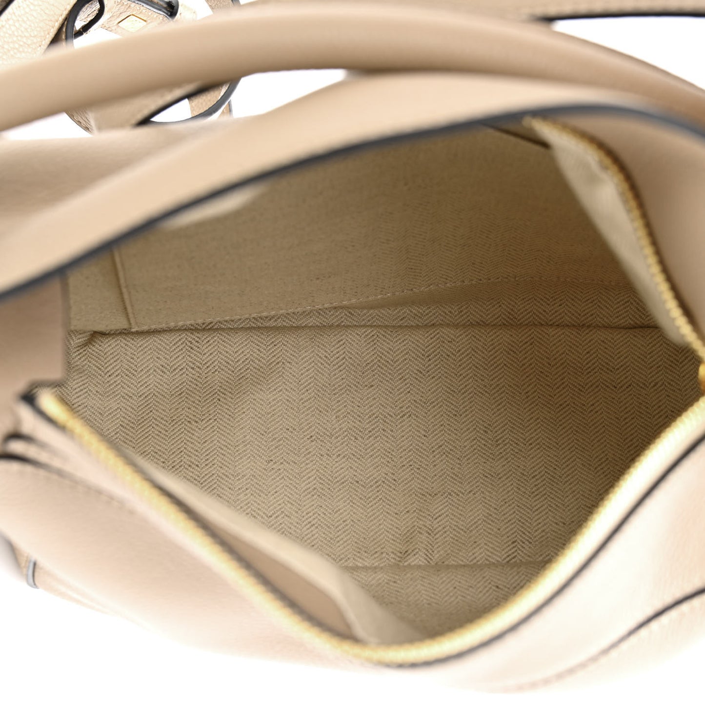 Grained Calfskin Small Puzzle Bag Sand