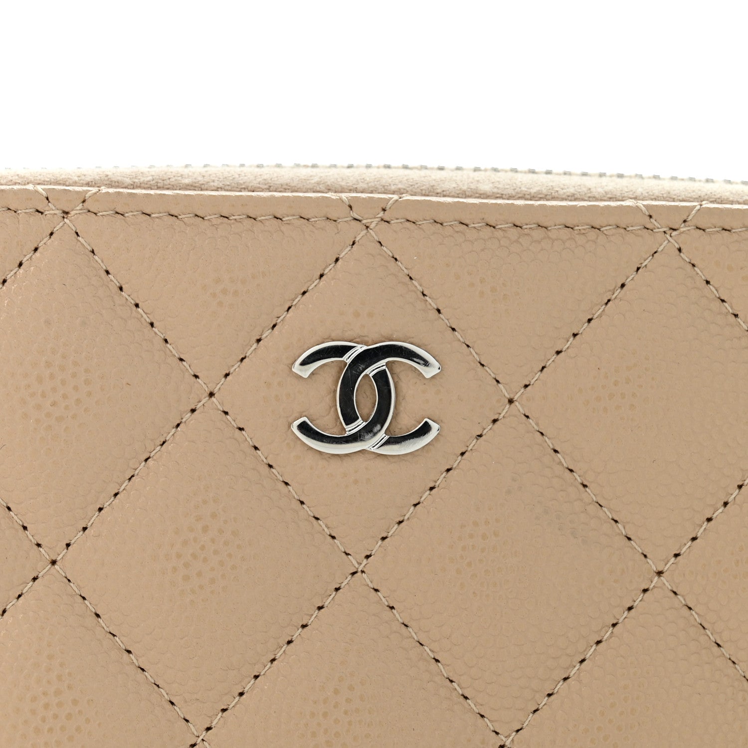 Chanel Caviar Quilted Medium Zip Around Wallet Beige 10 of 10