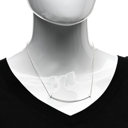 Tiffany Sterling Silver Large T Smile Pendant Necklace 2 of 4