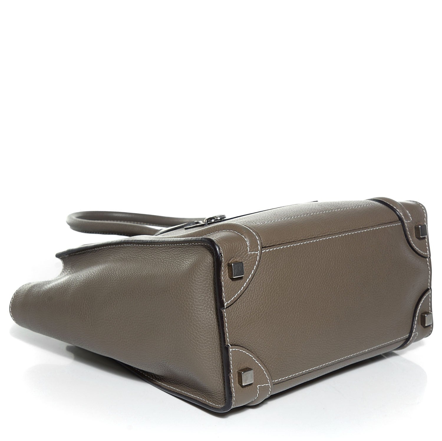 Celine Drummed Calfskin Micro Luggage Souris 4 of 8