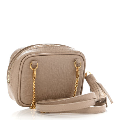 Saint Laurent Grain De Poudre Matelasse Monogram Baby Lou Camera Bag Dark Beige 3 of 7