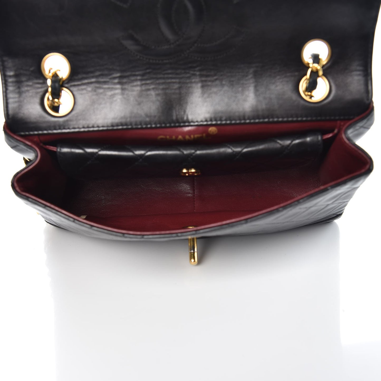 Lambskin Quilted Small Single Flap Black