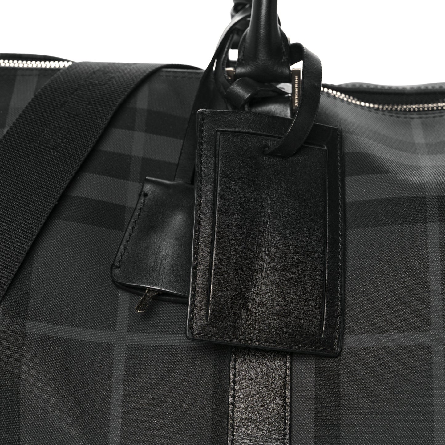 Nylon Smoked Check Duffle Bag Black