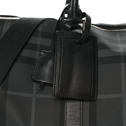 Burberry Nylon Smoked Check Duffle Bag Black 6 of 14
