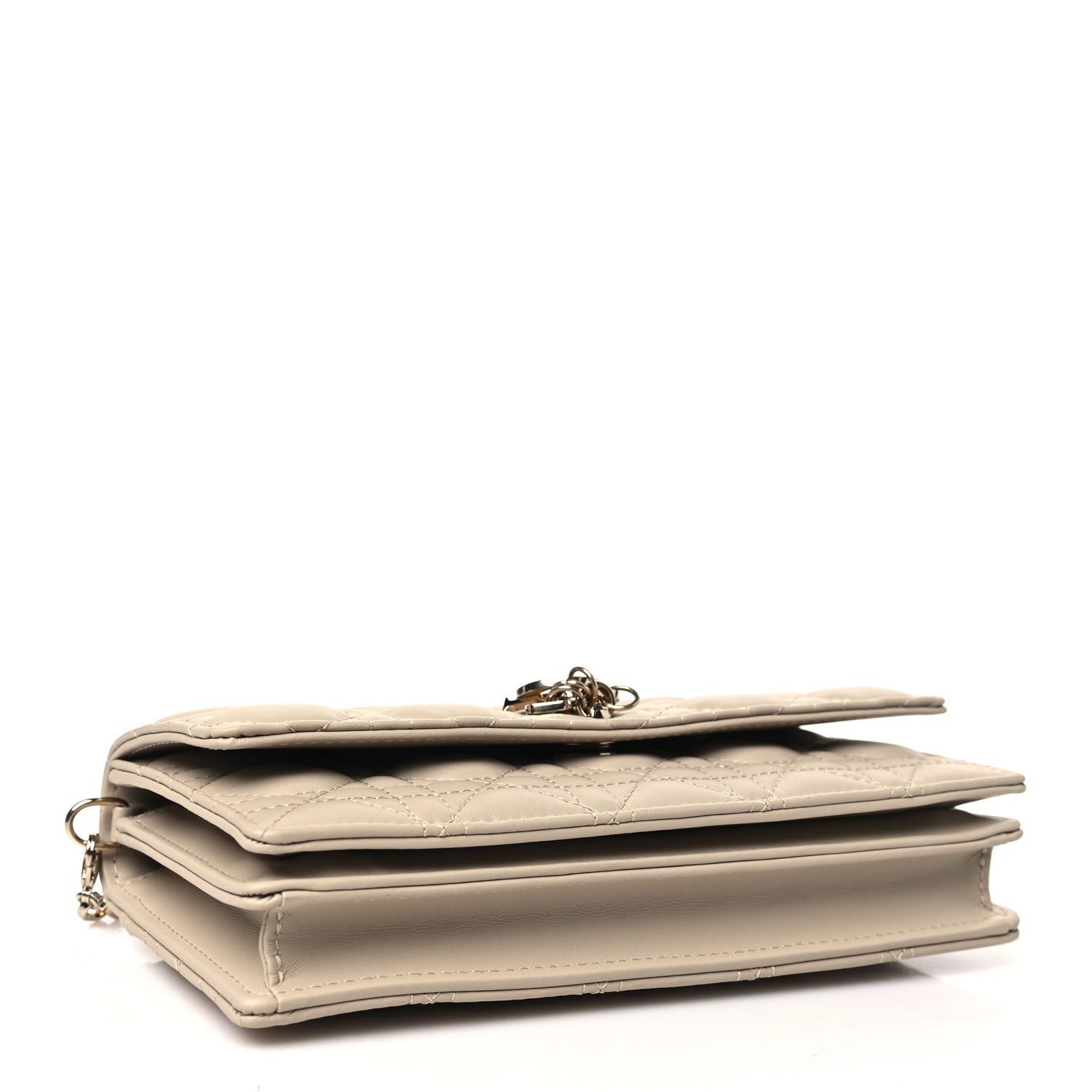 Christian Dior Lambskin Cannage Mini My Dior Top Handle Clutch Beige 4 of 10