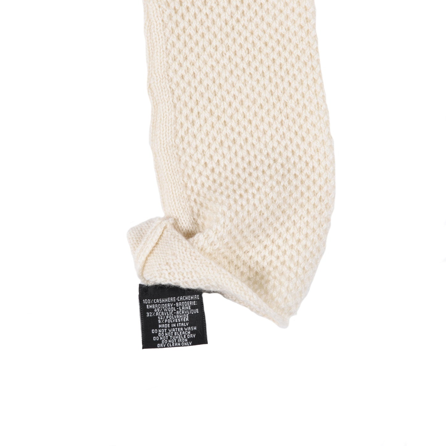 Cashmere Wool CC Fingerless Gloves Ivory