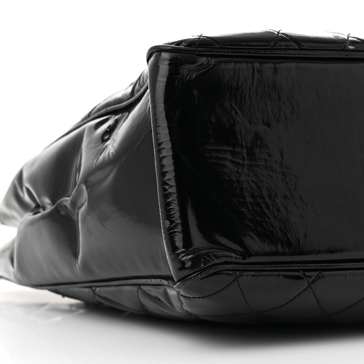 Chanel Patent Quilted Tote Black 10 of 15