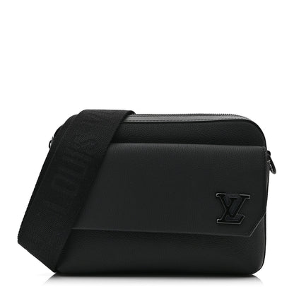 Louis Vuitton Calfskin Aerogram Fastline Messenger Black 1 of 9