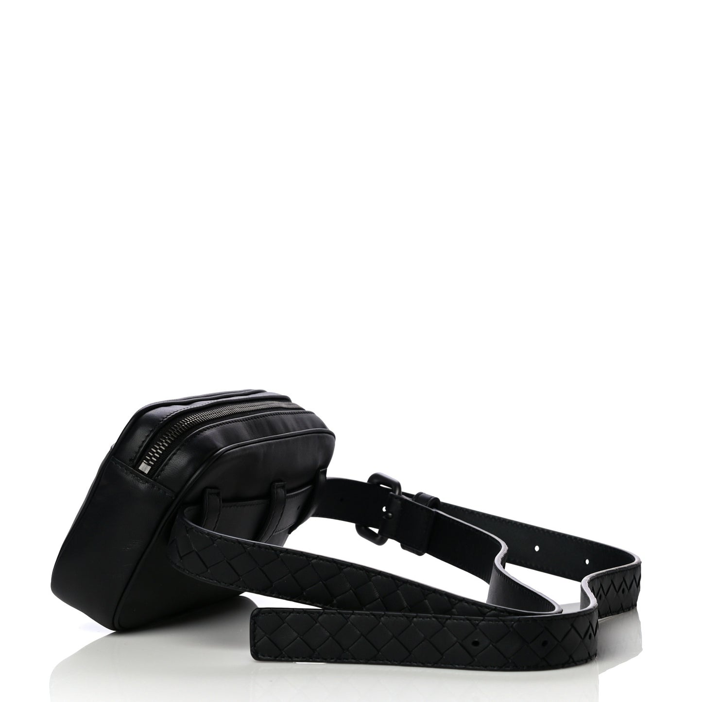 Nappa Intrecciato Belt Bag Black