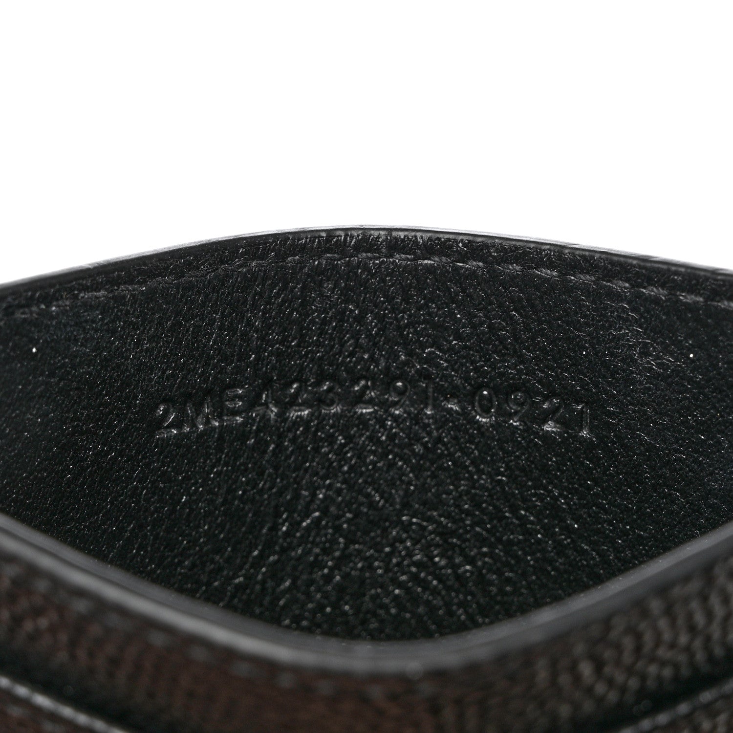 Saint Laurent Grain De Poudre Matelasse Chevron Monogram Credit Card Case Black 7 of 7