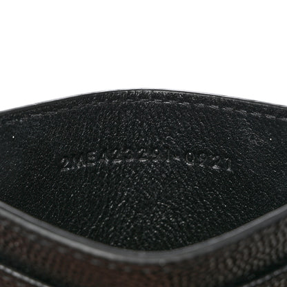 Saint Laurent Grain De Poudre Matelasse Chevron Monogram Credit Card Case Black 7 of 7