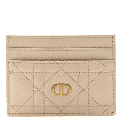 Christian Dior Supple Calfskin Cannage Caro Five-Slot Card Holder Beige Aesthetic 1 of 7