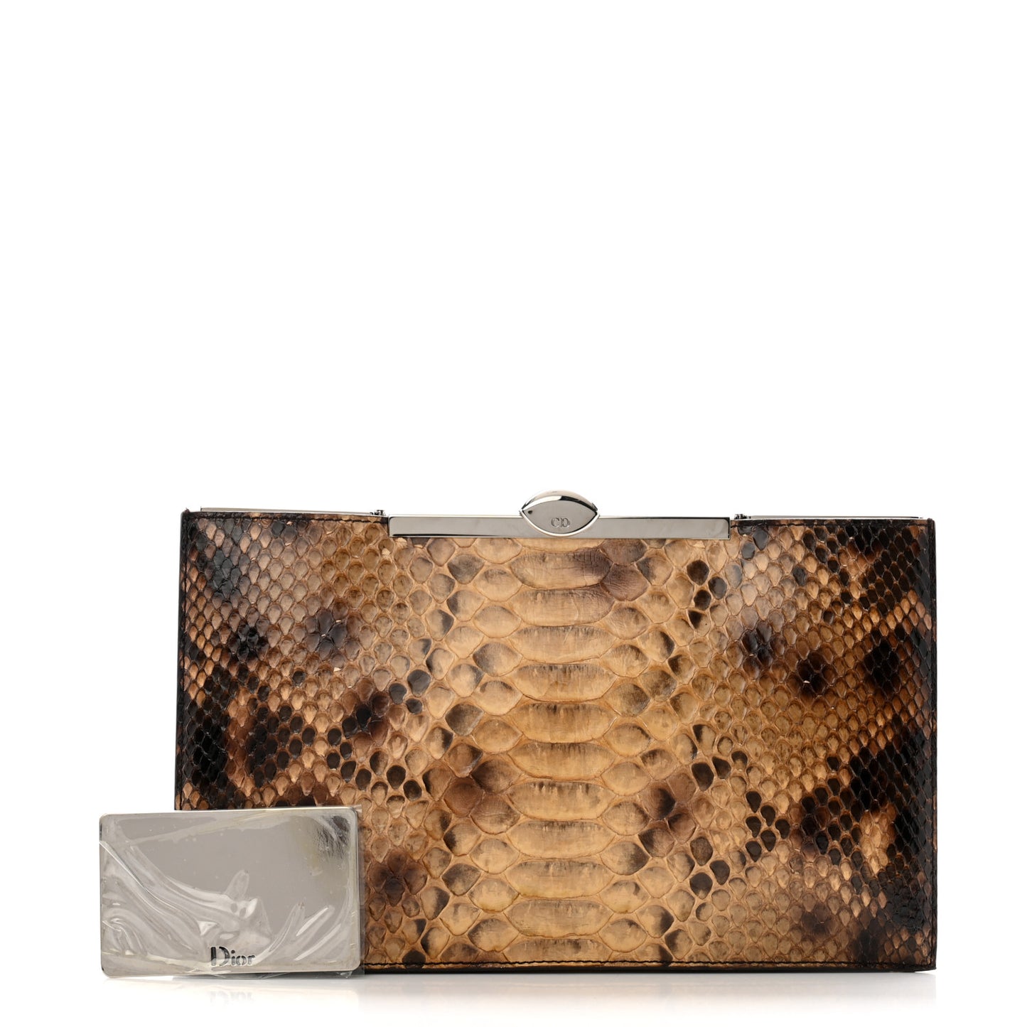 Snakeskin Evening Clutch Brown