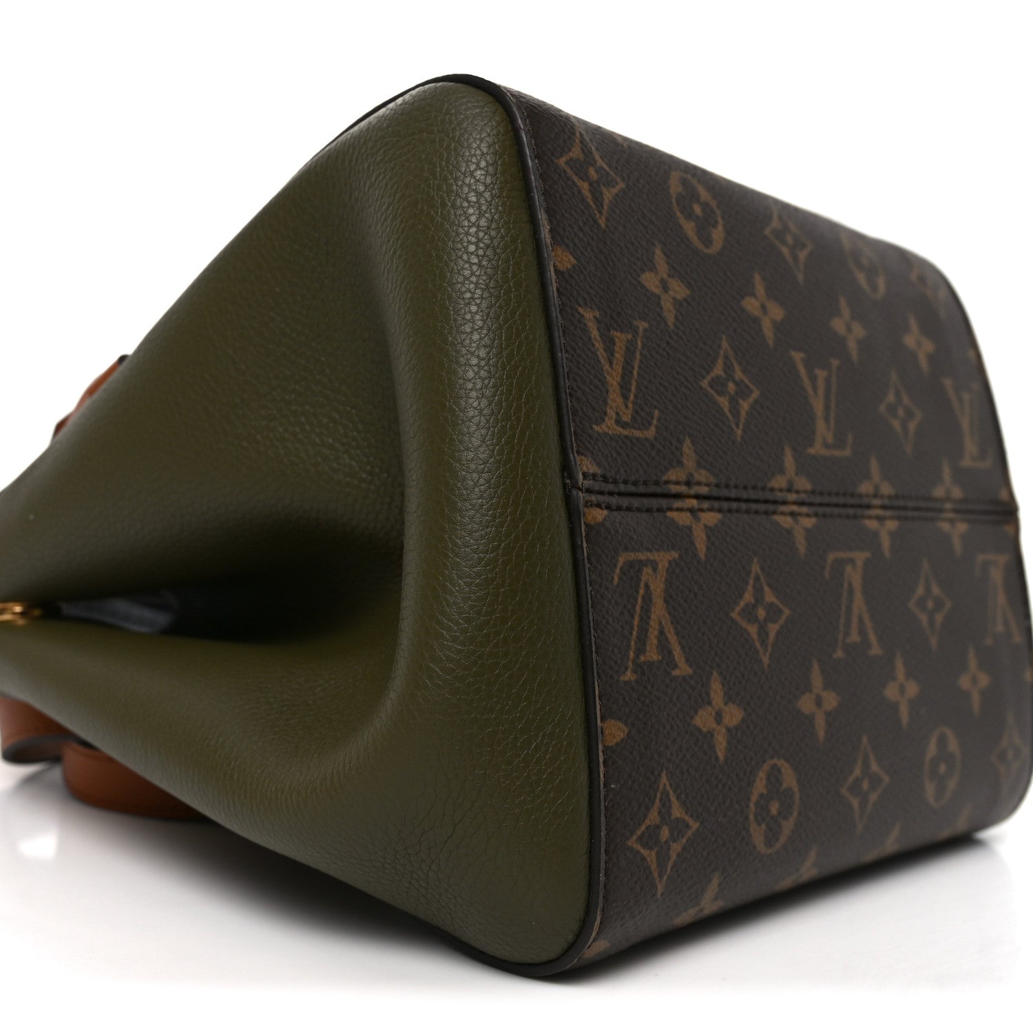 Louis Vuitton Calfskin Monogram Fold Tote PM Cream Khaki Black 8 of 9