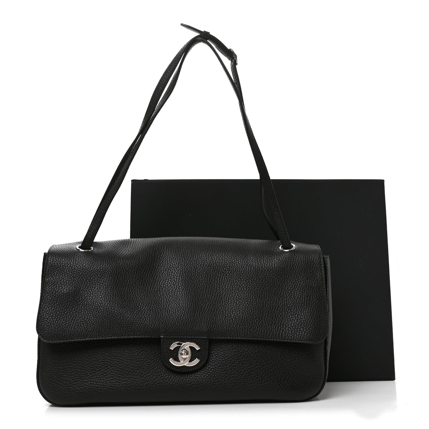 Grained Calfskin Small Souplissimo Maxi Flap Black