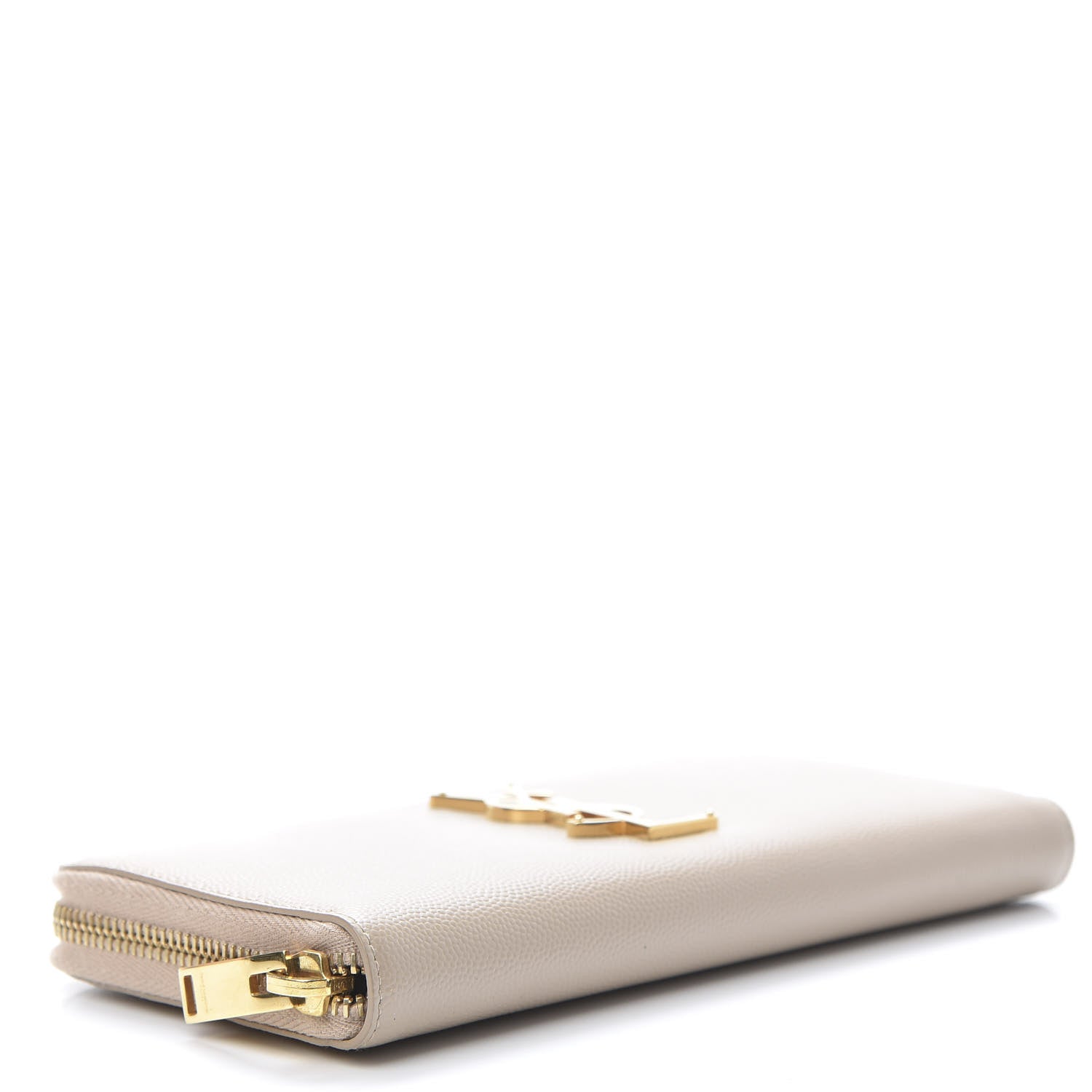 Saint Laurent Grain De Poudre Monogram Zip Around Wallet Nude Powder 4 of 9